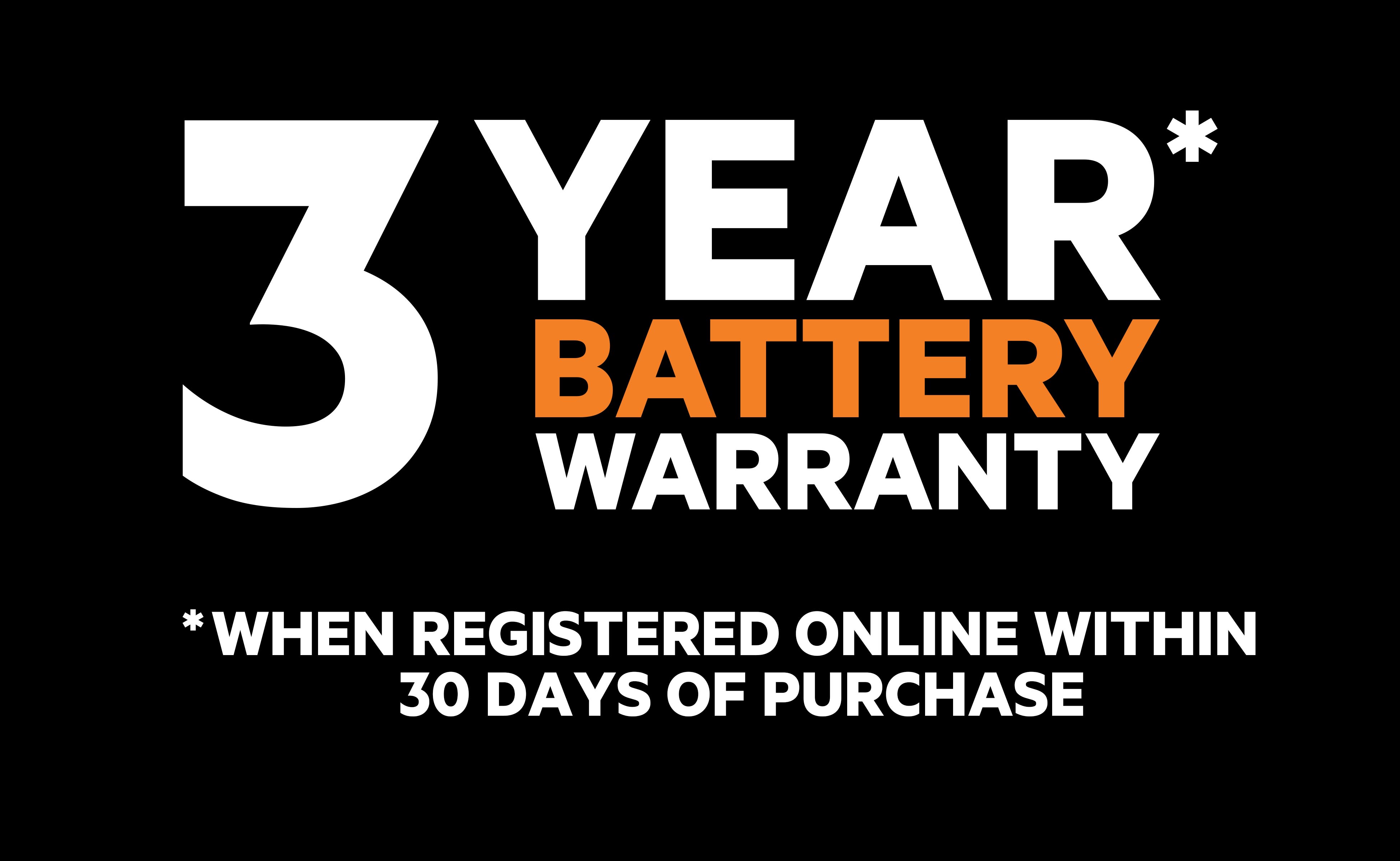 3-year battery warranty